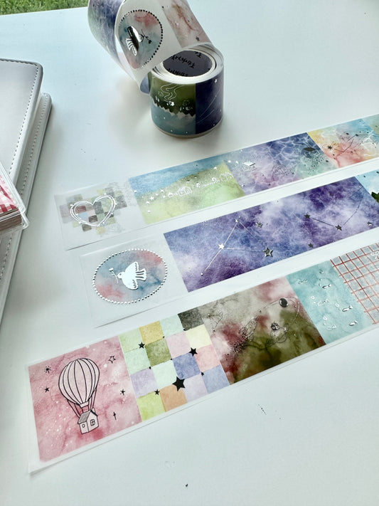 NEW! Jennyuanzi Studio - Along the Way | Silver Foil | 4.3cm Tracing paper Tape | Release Paper | 5M