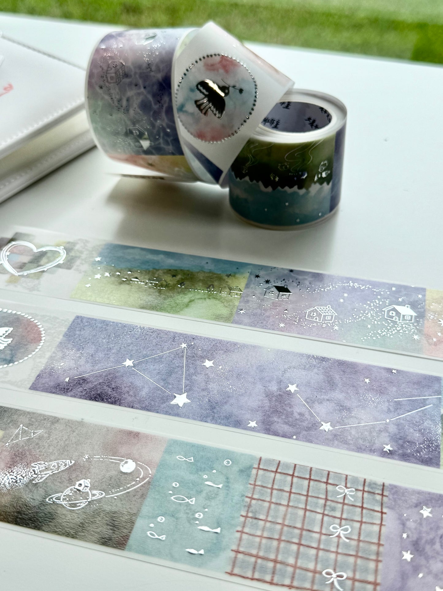NEW! Jennyuanzi Studio - Along the Way | Silver Foil | 4.3cm Tracing paper Tape | Release Paper | 5M