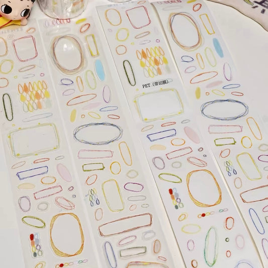 NEW! Wanle Studio - Rainbow Rings | Kiss-cut | 5cm Tape | Release Paper | 3M