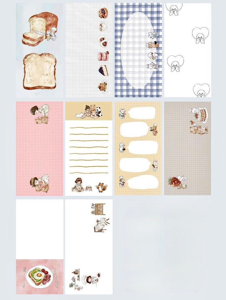 NEW! Jennyuanzi Studio - Bread | 30 Sheets Notepaper | Ephemera Paper