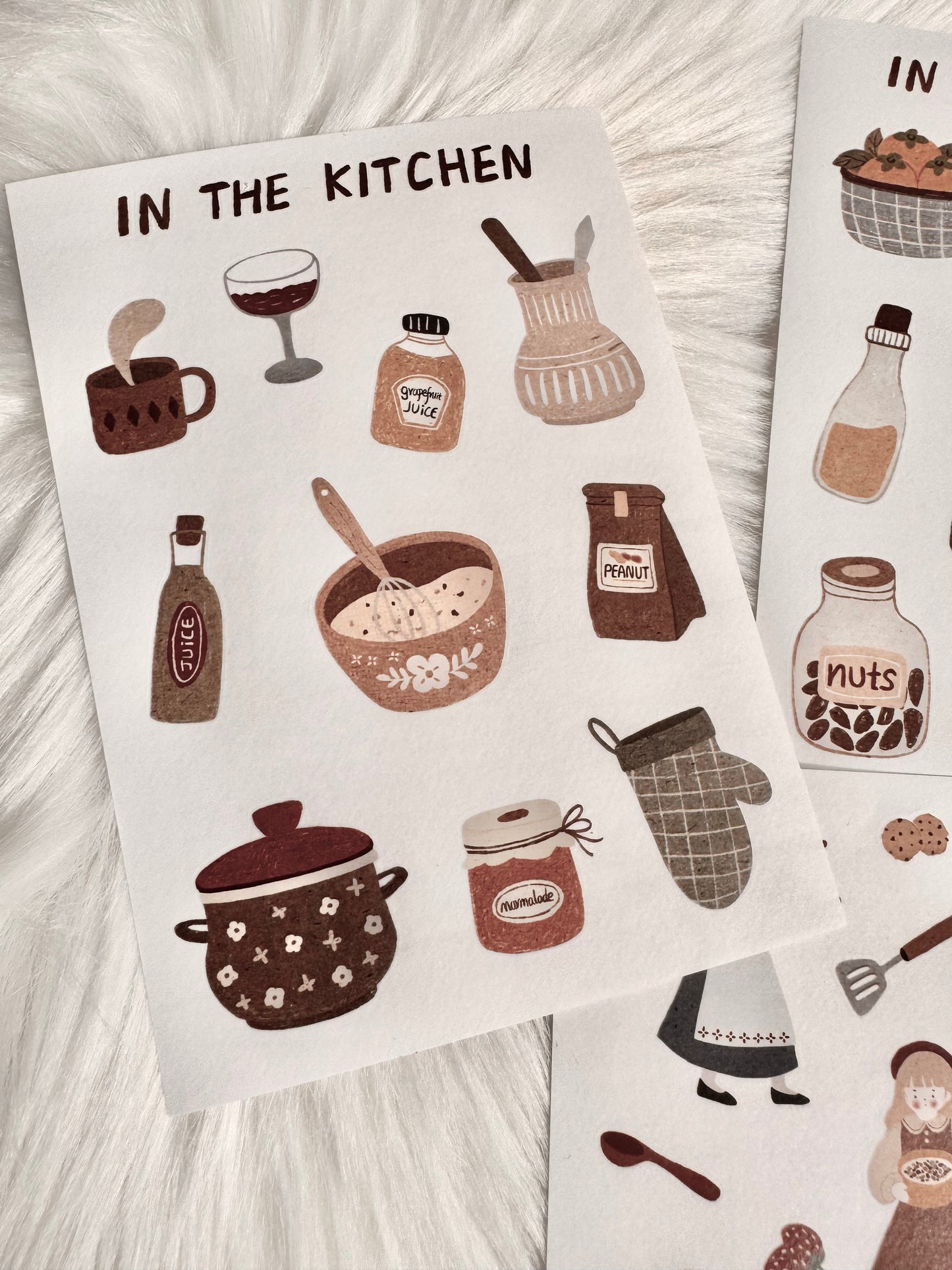 NEW! Yier Studio - In The kitchen  | Die Cut | 3 Sheets Sticker Set