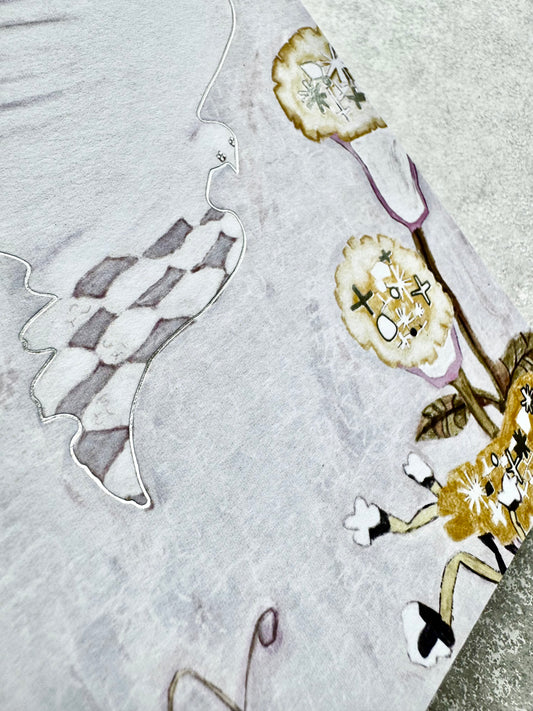 NEW! Misshoegg - Mosaic and Bird | Silver Foil | Postcard | Journaling Accessories