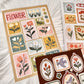 NEW! Yier Studio - Embroidered Flower  | Die Cut | 4 Sheets Sticker