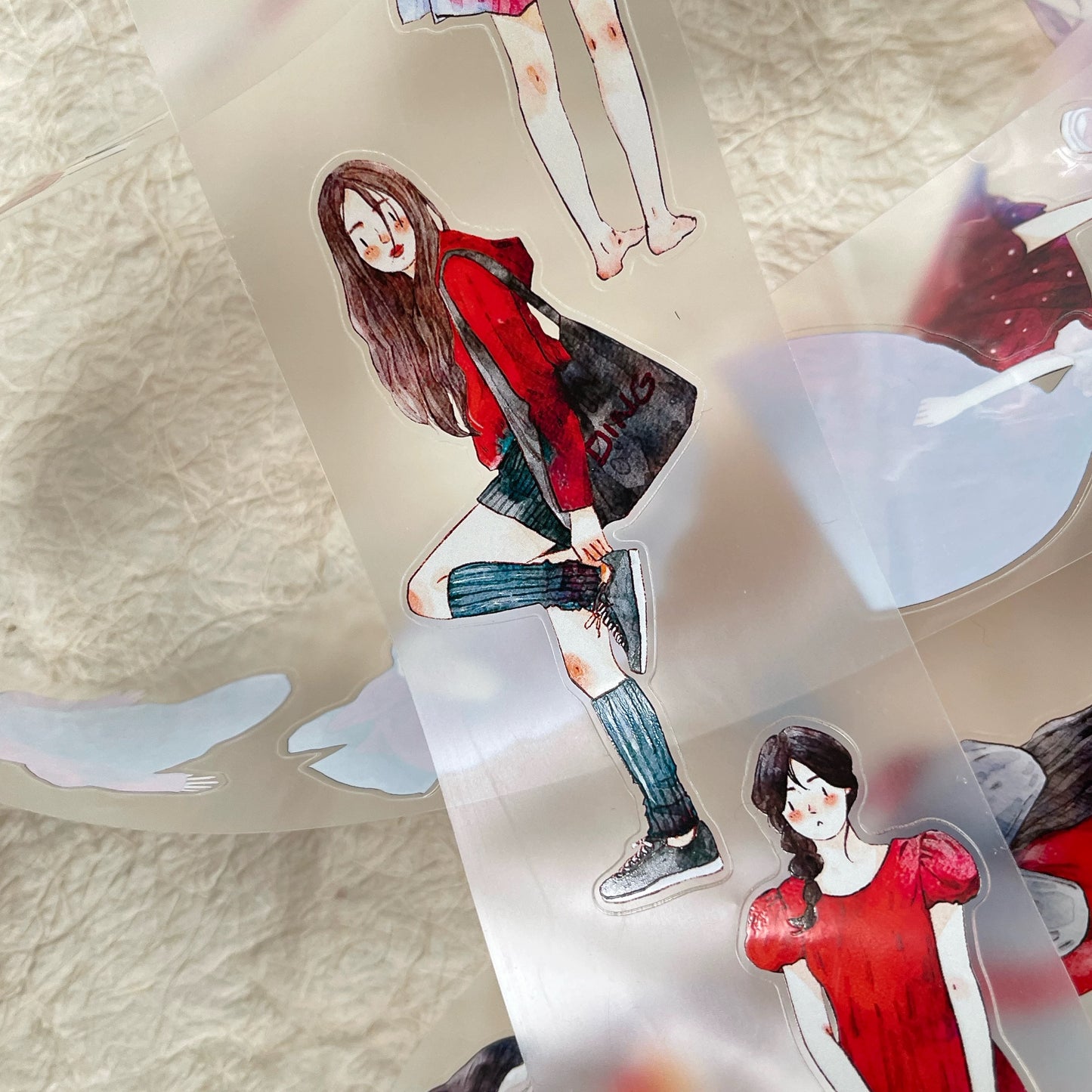 NEW! DingDing - No.42 The Red | Kiss-cut | 6cm PET Tape |  Release Paper | 10M