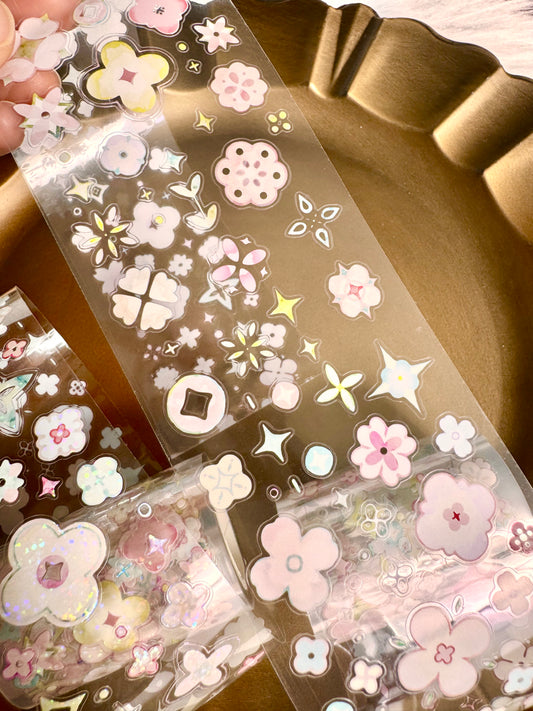 NEW! Freckles Tea Vol.4 - Flower Curtain | Kiss-cut | 6cm Tape |  Release Paper | 5M