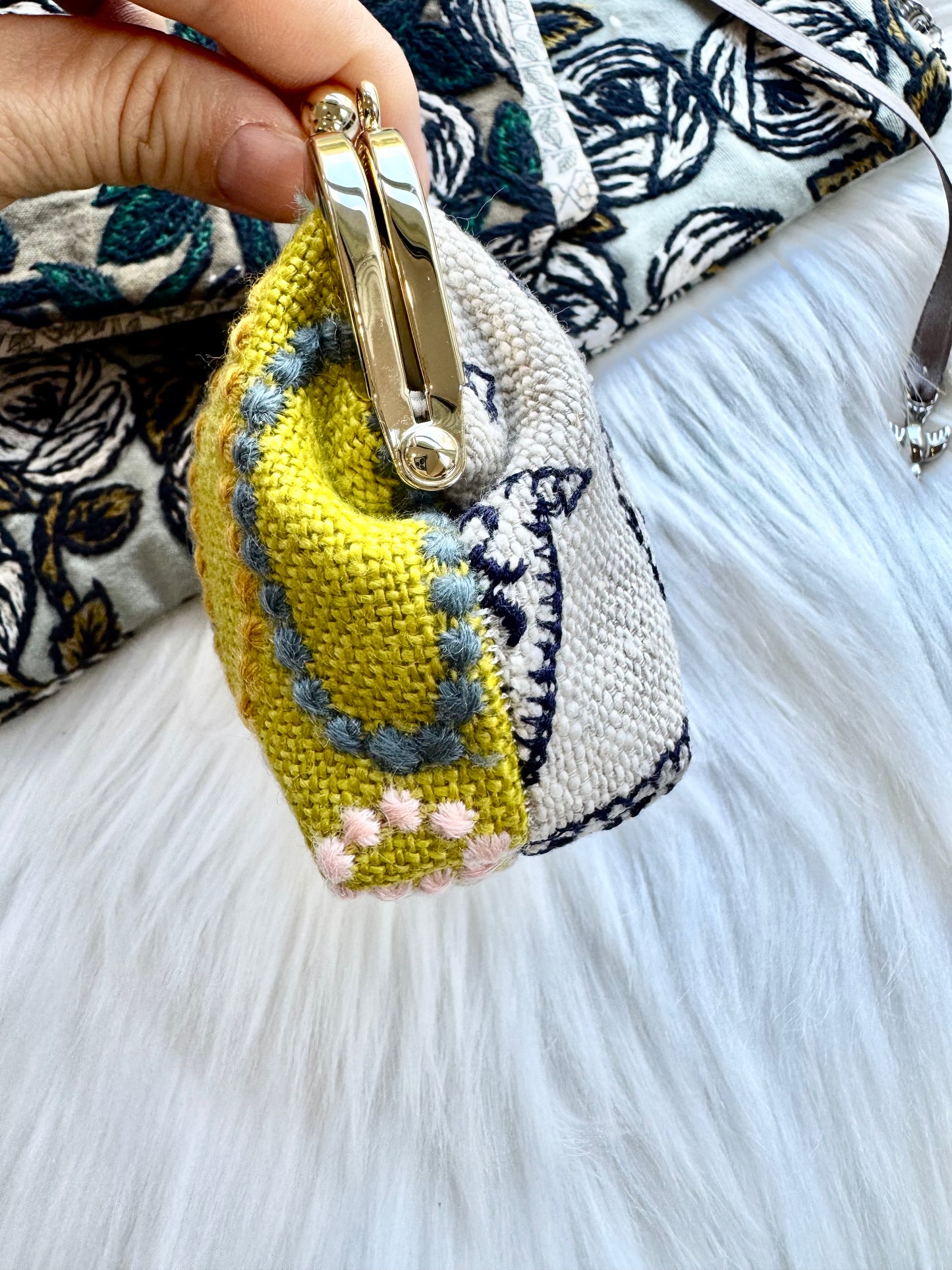 ESH Exclusive Collection - Kiss Lock Pouch | Handmade Products | mina perhonen Fabric | Journaling Accessories