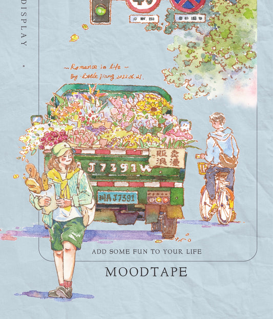 NEW MOODTAPE - Walking By | 7.5cm PET Tape | Release Paper