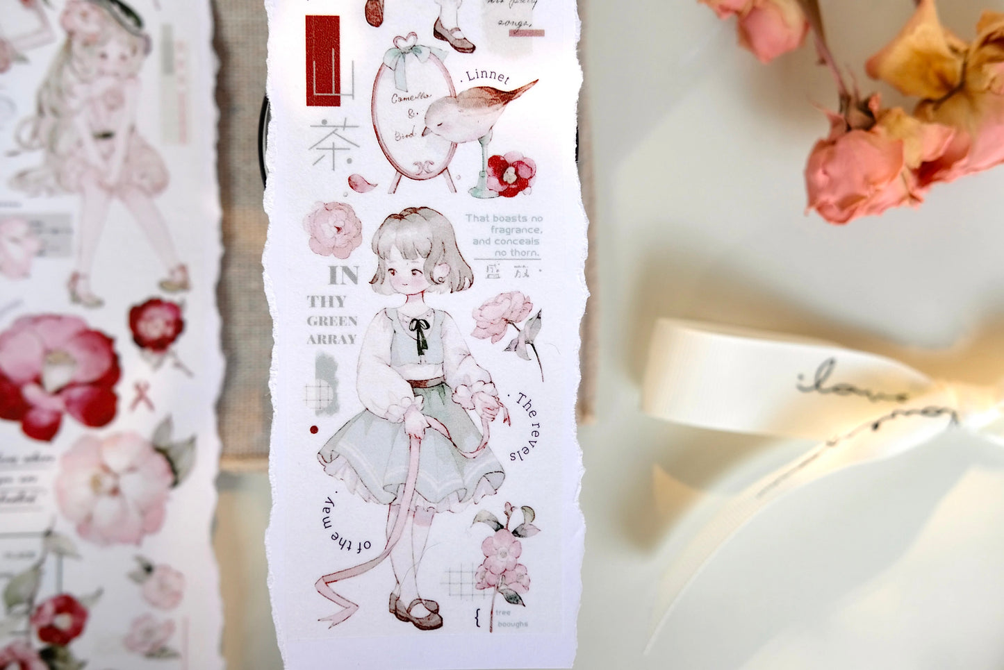 NEW! Freckles Tea Vol.4- WASHI PAPER Tape | Release Paper | 4 Rolls Set With Box