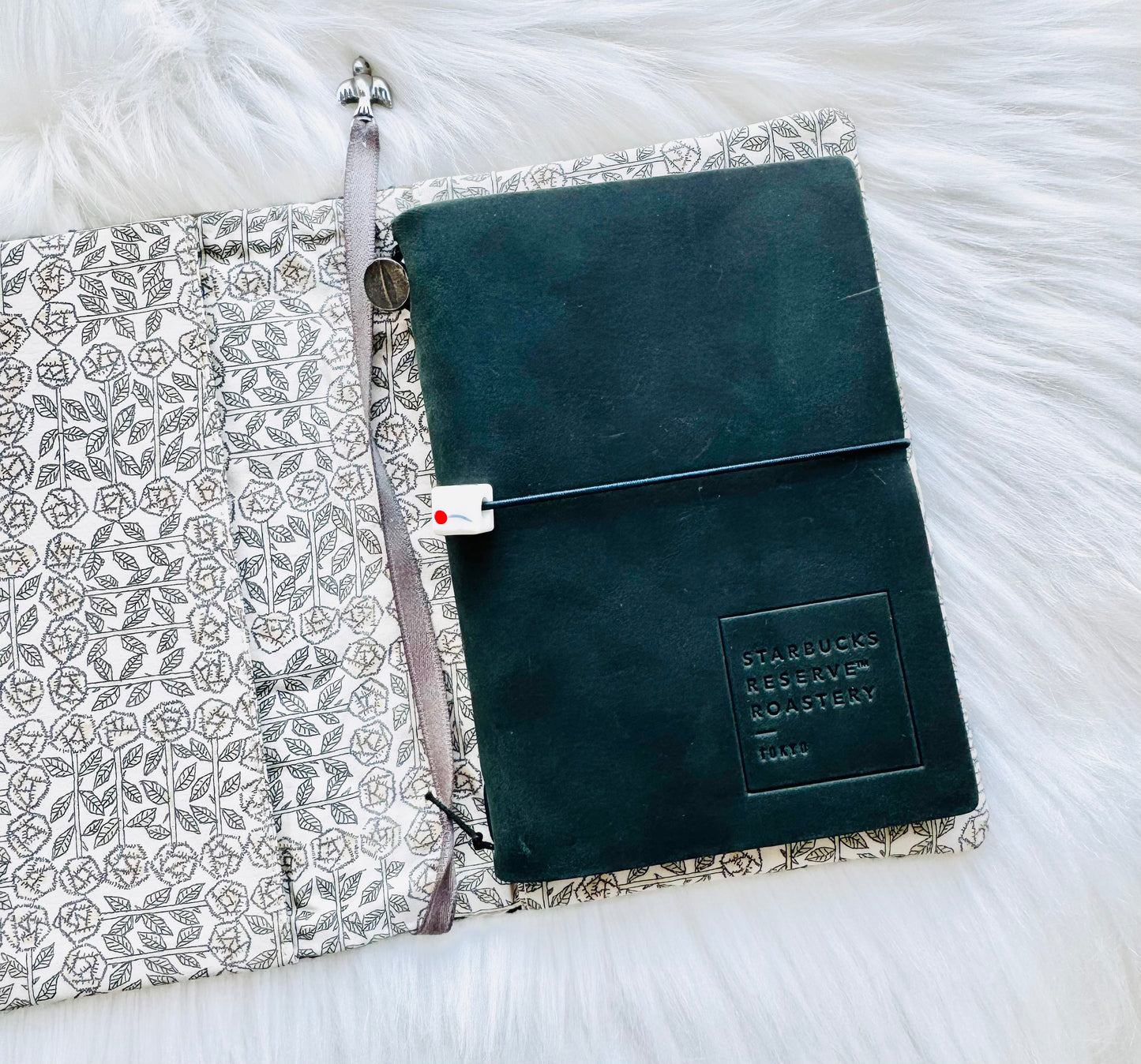 ESH Exclusive Collection - Rosy Embroidery | Notebook Pouch/ Cover | Handmade Products | mina perhonen Fabric
