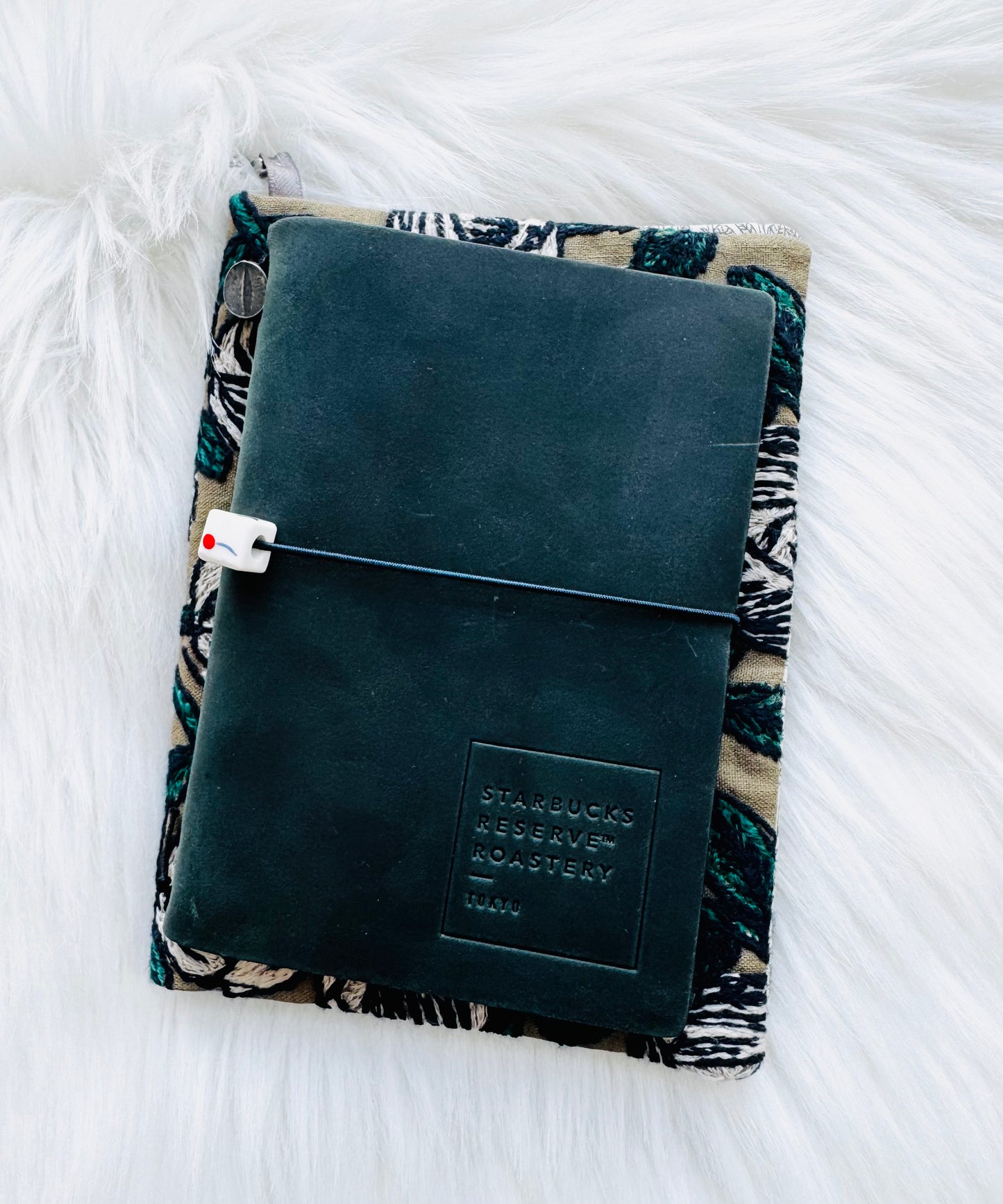ESH Exclusive Collection - Rosy Embroidery | Notebook Pouch/ Cover | Handmade Products | mina perhonen Fabric