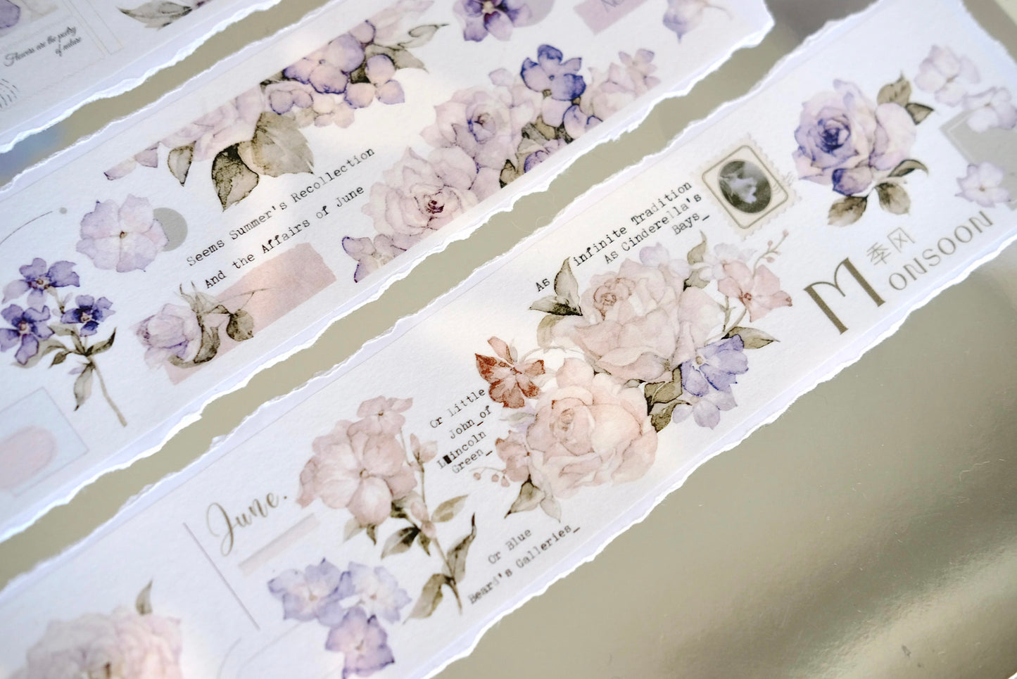 NEW! Freckles Tea Vol.4- WASHI PAPER Tape | Release Paper | 4 Rolls Set With Box