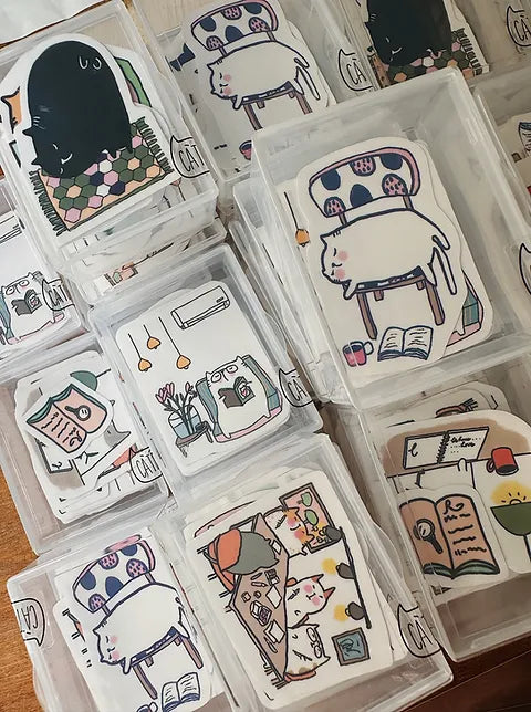 Catdoo - Our 1st Box  | 13pcs Stickers | Plastic Box