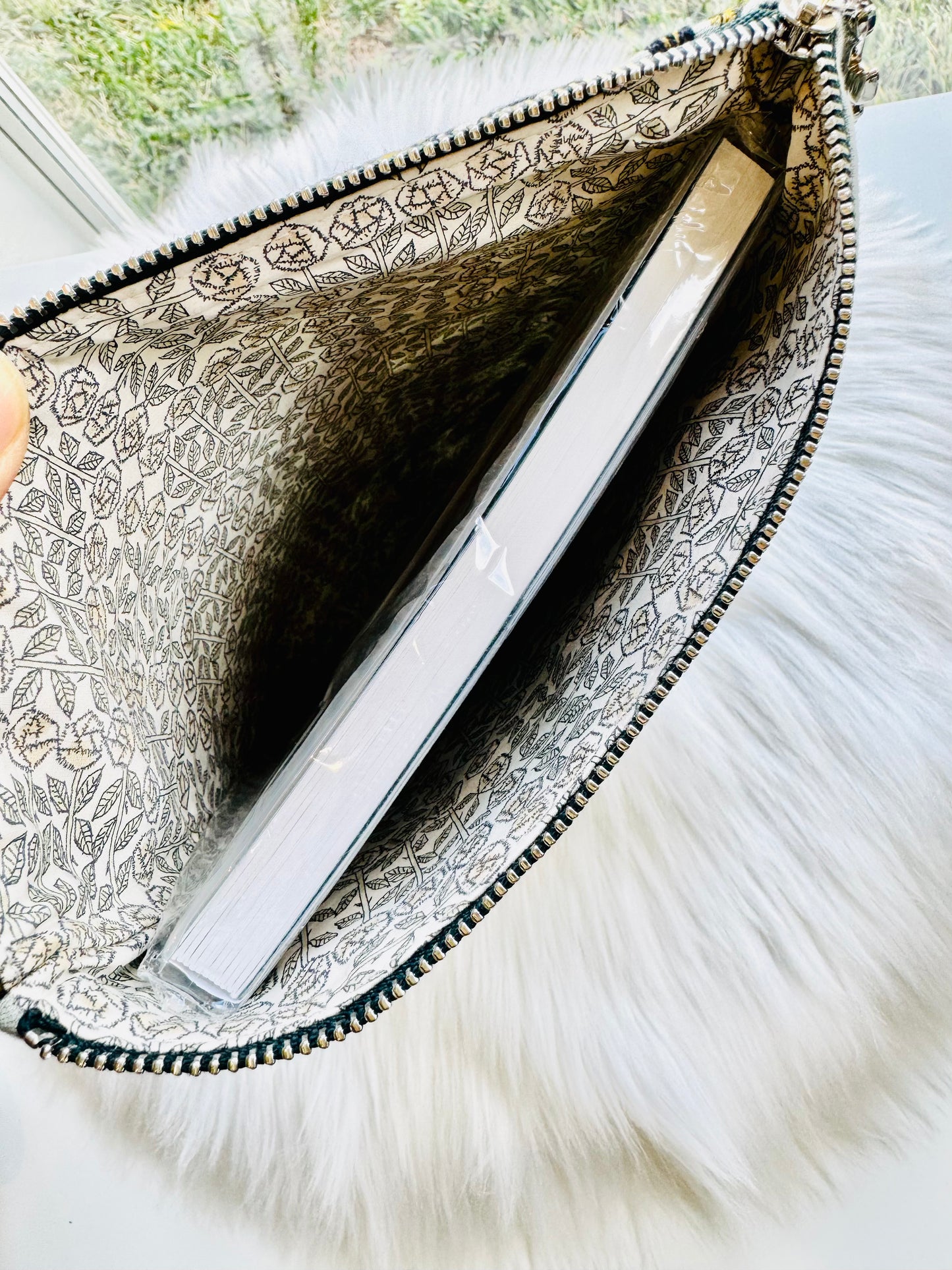 ESH Exclusive Collection - Rosy Embroidery | Notebook Pouch/ Cover | Handmade Products | mina perhonen Fabric