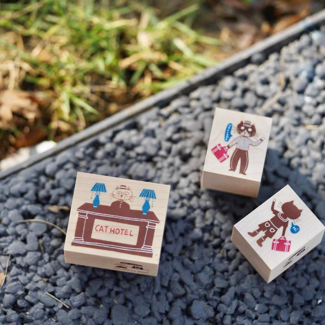 NEW! Sycolexxx - Ugly Cat 5.0 | Cat Hotel | 11pcs stamp Set | Rubber Stamp | Paper Box