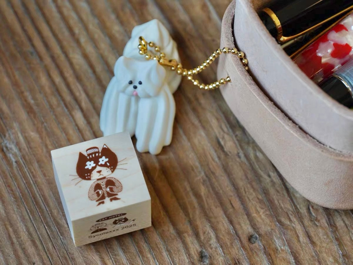 NEW! Sycolexxx - Ugly Cat 5.0 | Cat Hotel | 11pcs stamp Set | Rubber Stamp | Paper Box