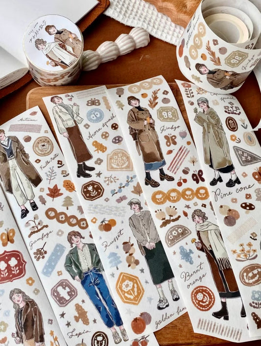 NEW! Cozyroom - Autumn | Kiss-cut | 5cm Washi Paper Tape |  Release Paper | 5M