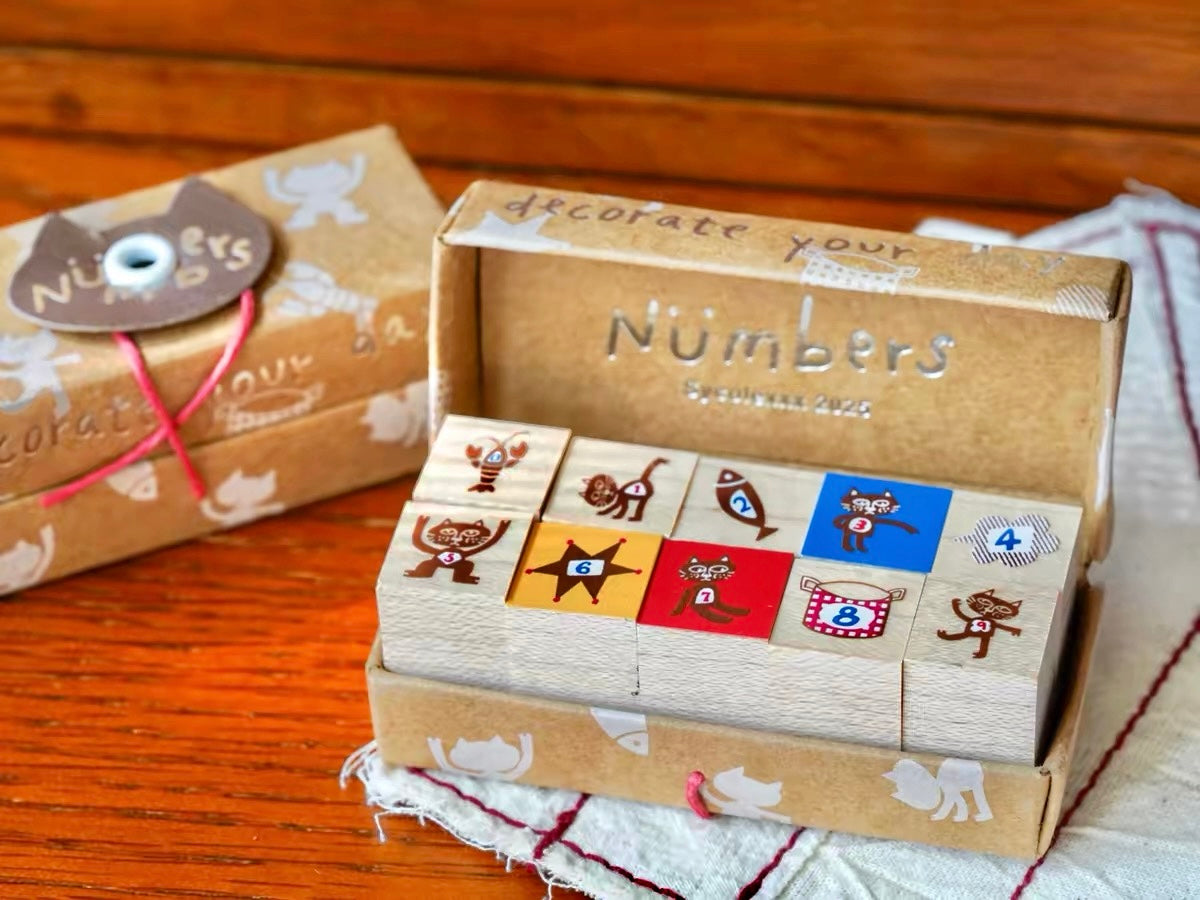 NEW! Sycolexxx - Ugly Cat 5.0 | Numbers | 10pcs stamp Set | Rubber Stamp | Paper Box