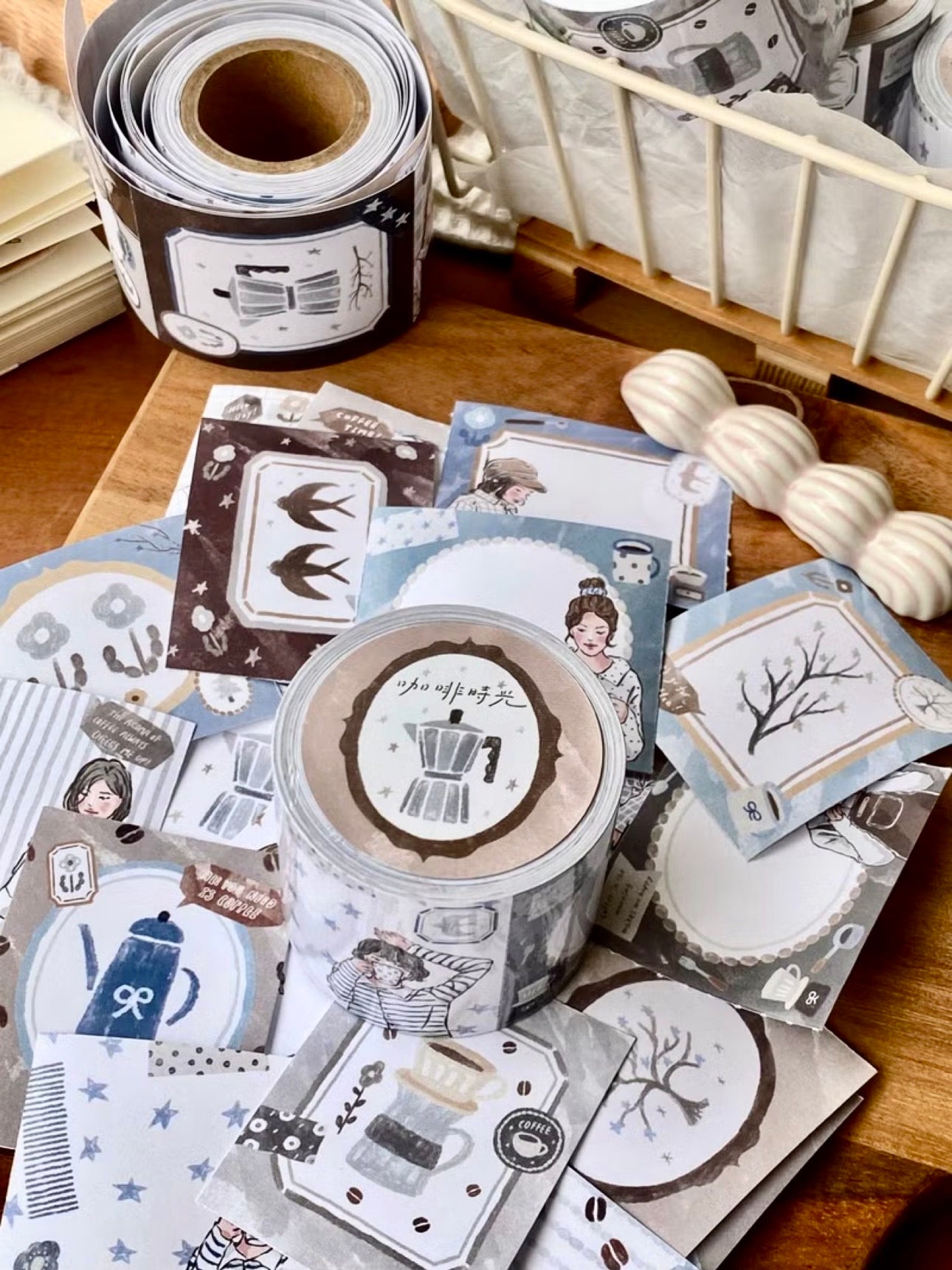 NEW! Cozyroom - Coffee Time | 4cm Sticker Memo Roll | Release Paper | 5M