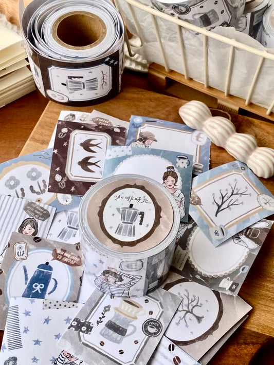 NEW! Cozyroom - Coffee Time | 4cm Sticker Memo Roll | Release Paper | 5M