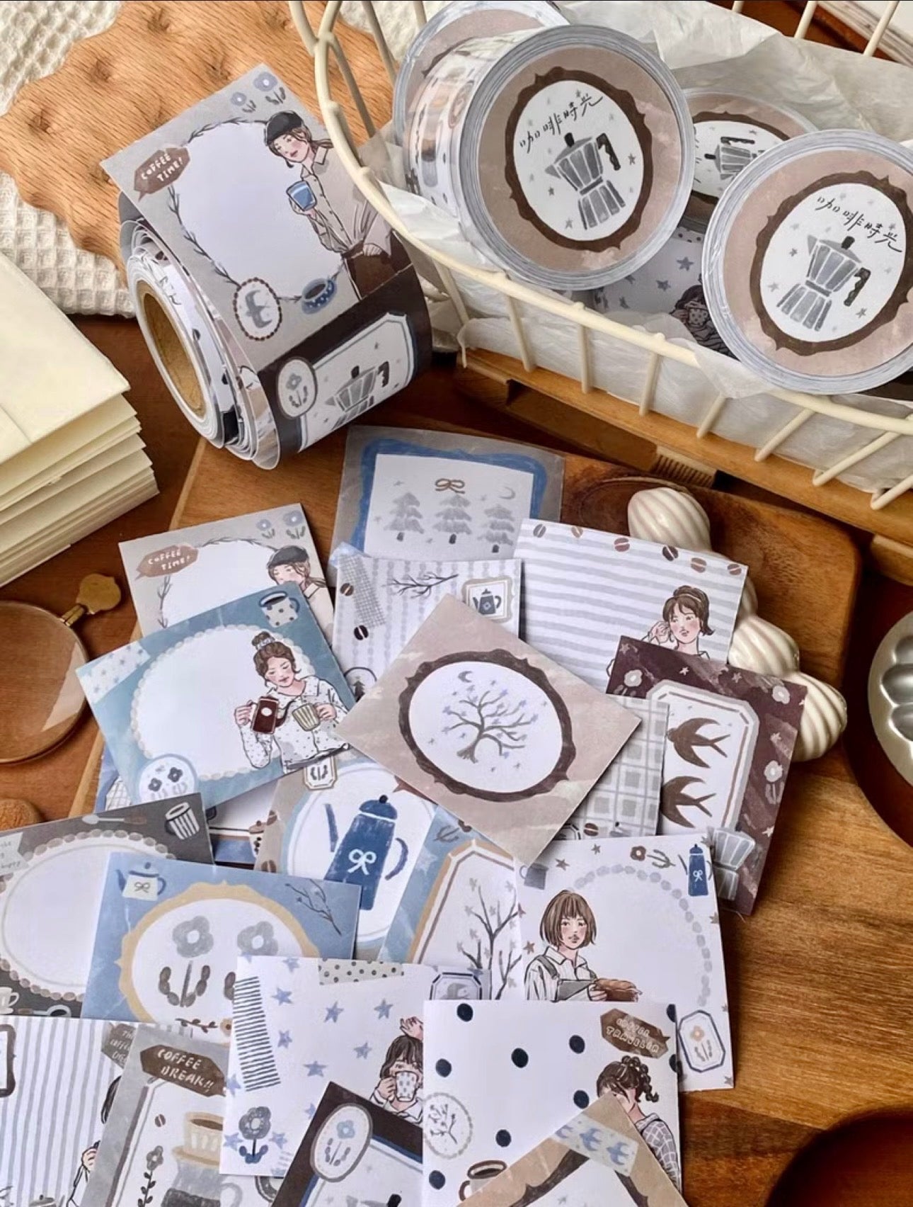 NEW! Cozyroom - Coffee Time | 4cm Sticker Memo Roll | Release Paper | 5M