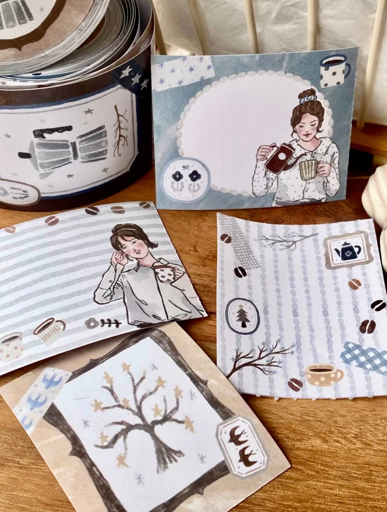 NEW! Cozyroom - Coffee Time | 4cm Sticker Memo Roll | Release Paper | 5M