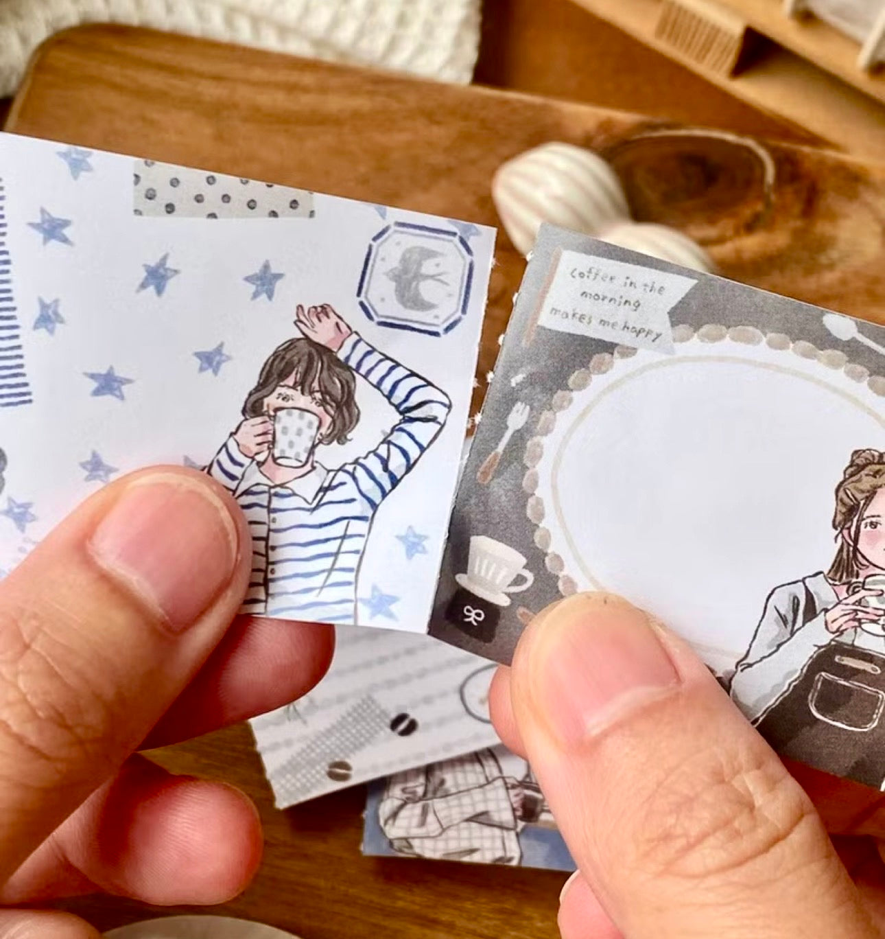 NEW! Cozyroom - Coffee Time | 4cm Sticker Memo Roll | Release Paper | 5M