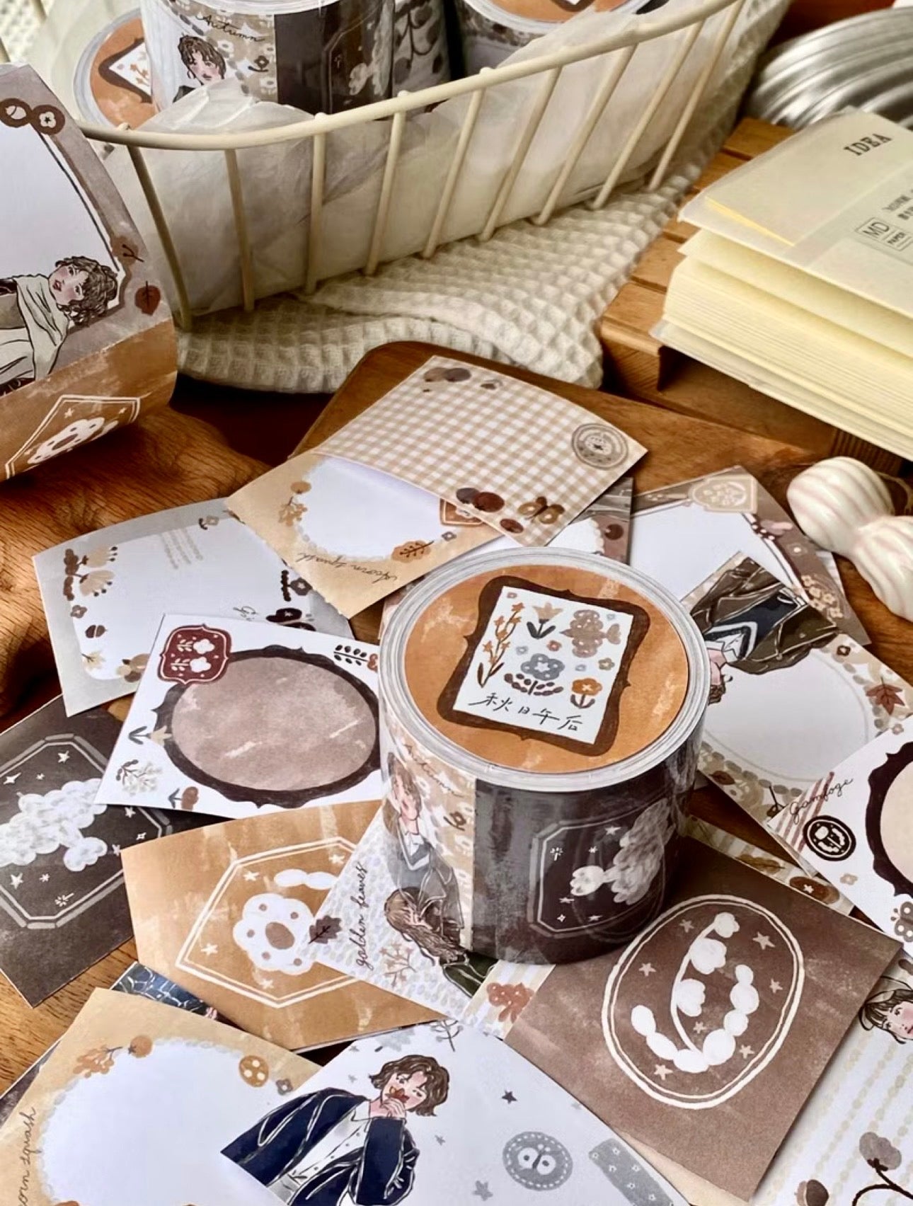 NEW! Cozyroom - Autumn | 4cm Sticker Memo Roll | Release Paper | 5M