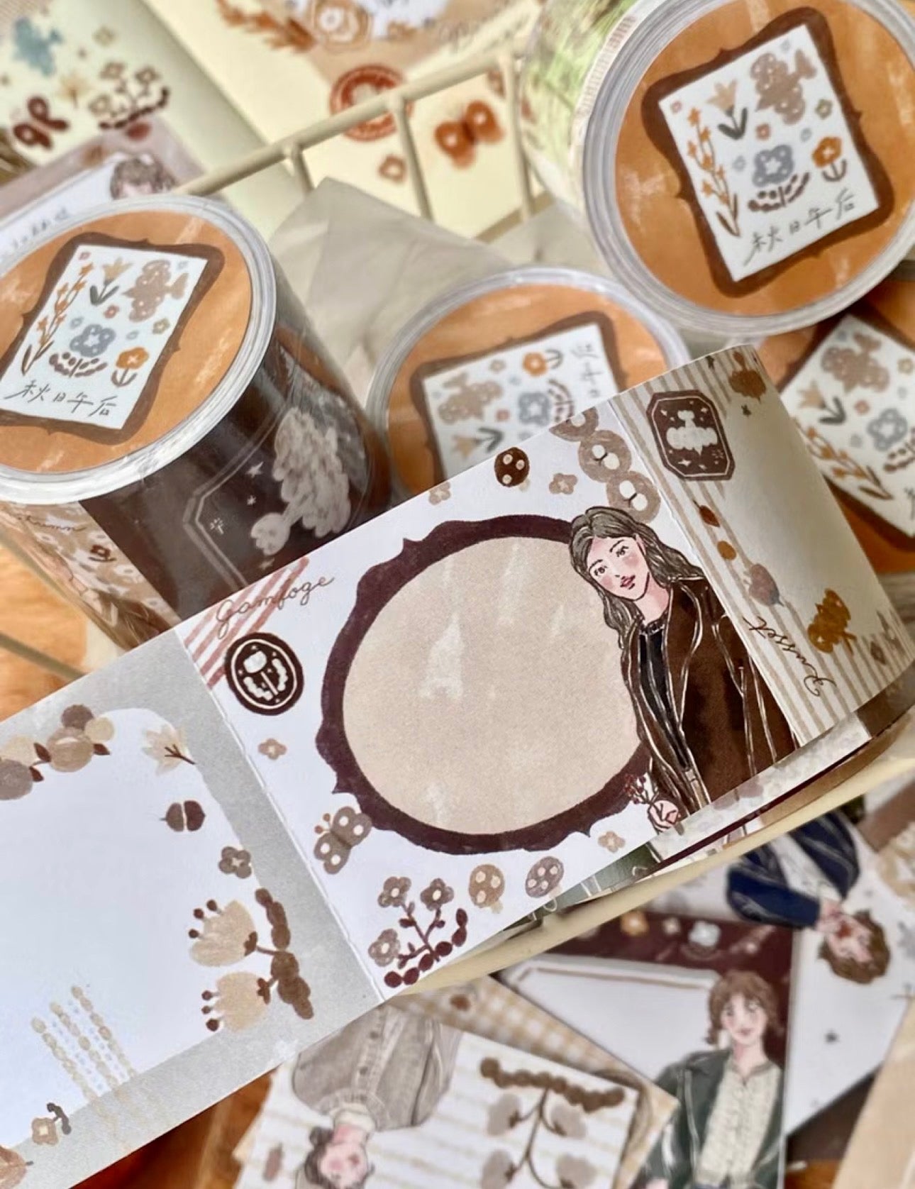 NEW! Cozyroom - Autumn | 4cm Sticker Memo Roll | Release Paper | 5M