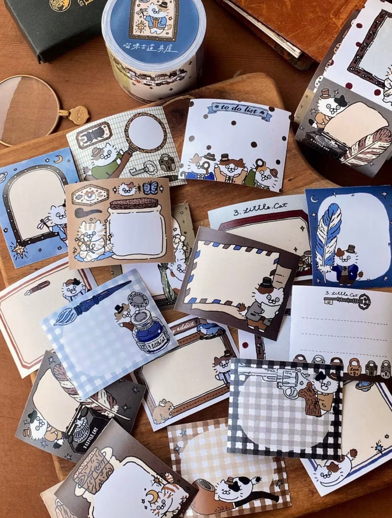 NEW! 3 Little Cat - Cat Antique Shop | 4cm Sticker Memo Roll | Release Paper | 5M