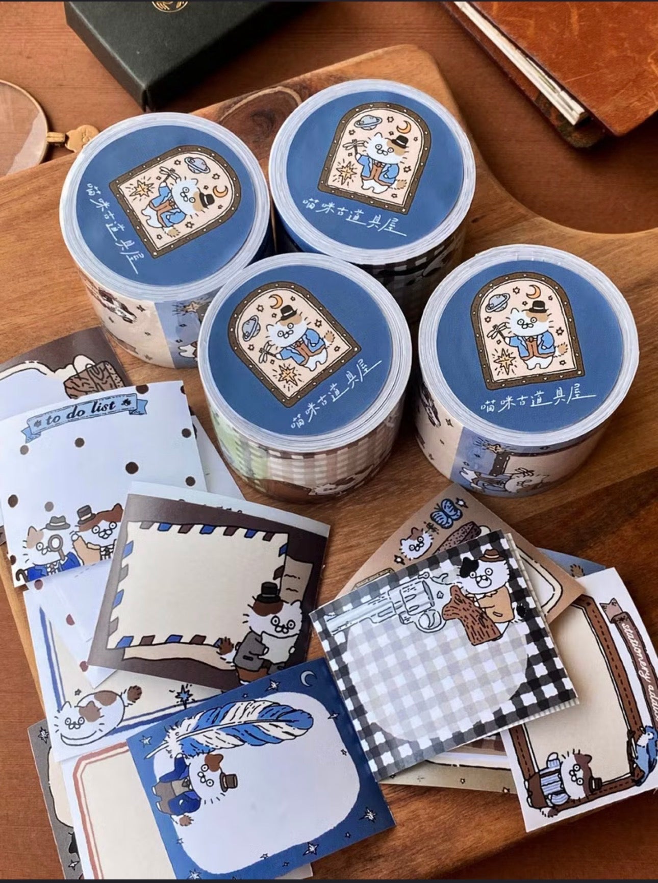 NEW! 3 Little Cat - Cat Antique Shop | 4cm Sticker Memo Roll | Release Paper | 5M