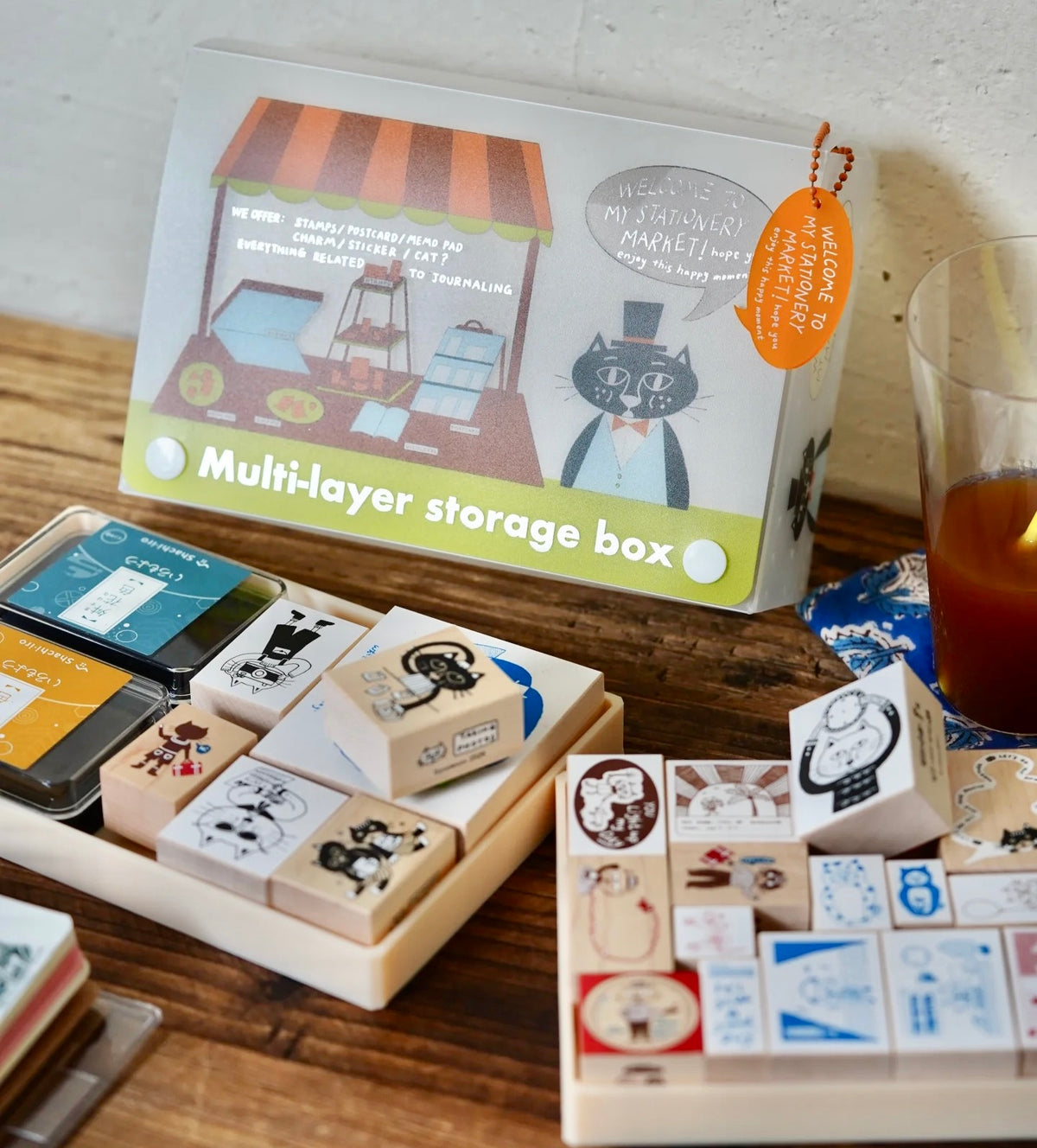 NEW! Sycolexxx - Ugly Cat 6.0 | Ugly Cat Shop Storage Box | Ink Pads/ Stamps Storage | Journaling Accessories