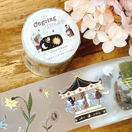 NEW! Idiot_sandwich X 63penhouse - The Ongoing Dream | kiss-cut | Gold Foil | 4cm PET Tape |  Release Paper | 5M