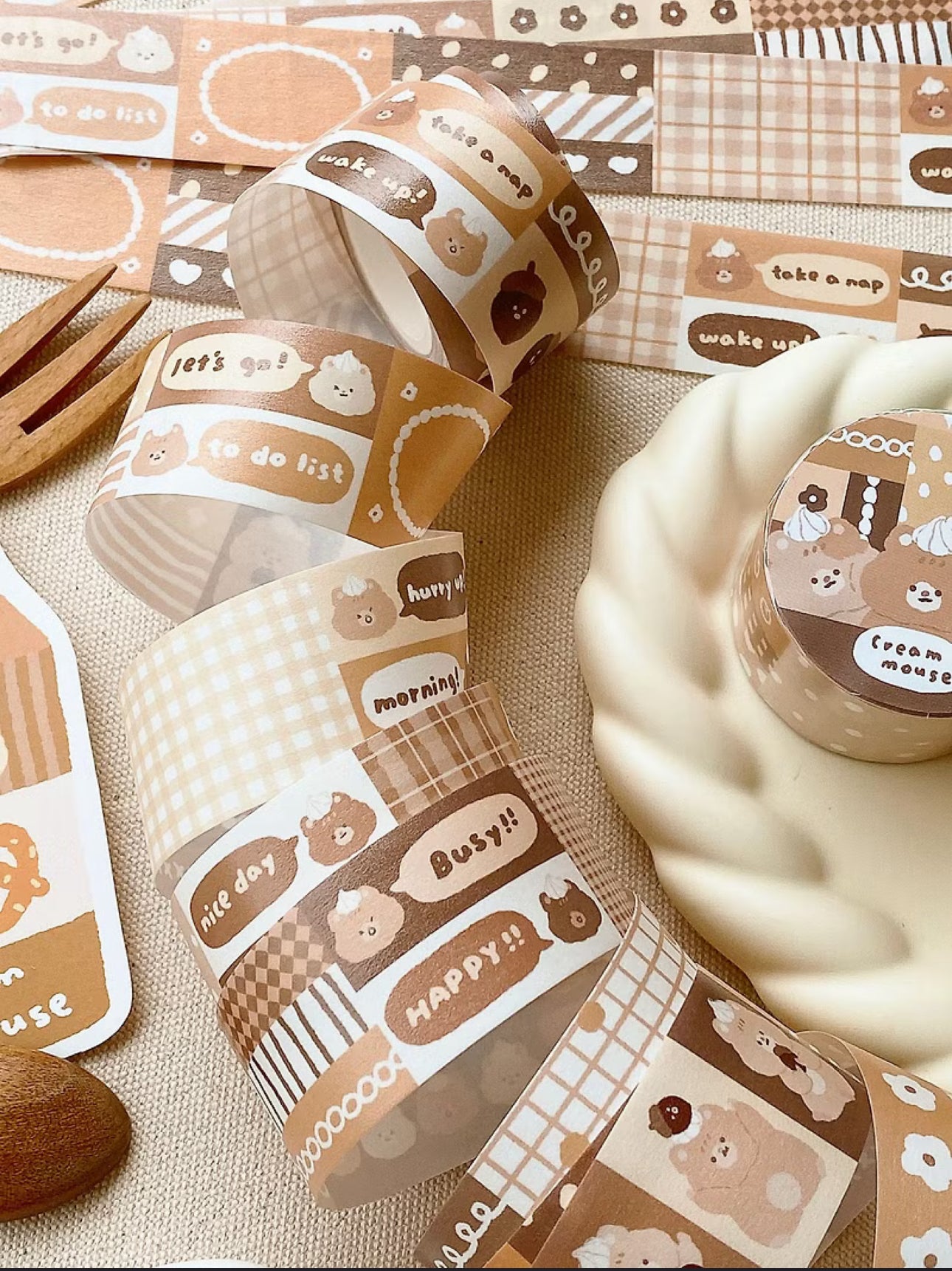 NEW! Cream Mouse - Color | 3cm Washi Tape |  Release Paper