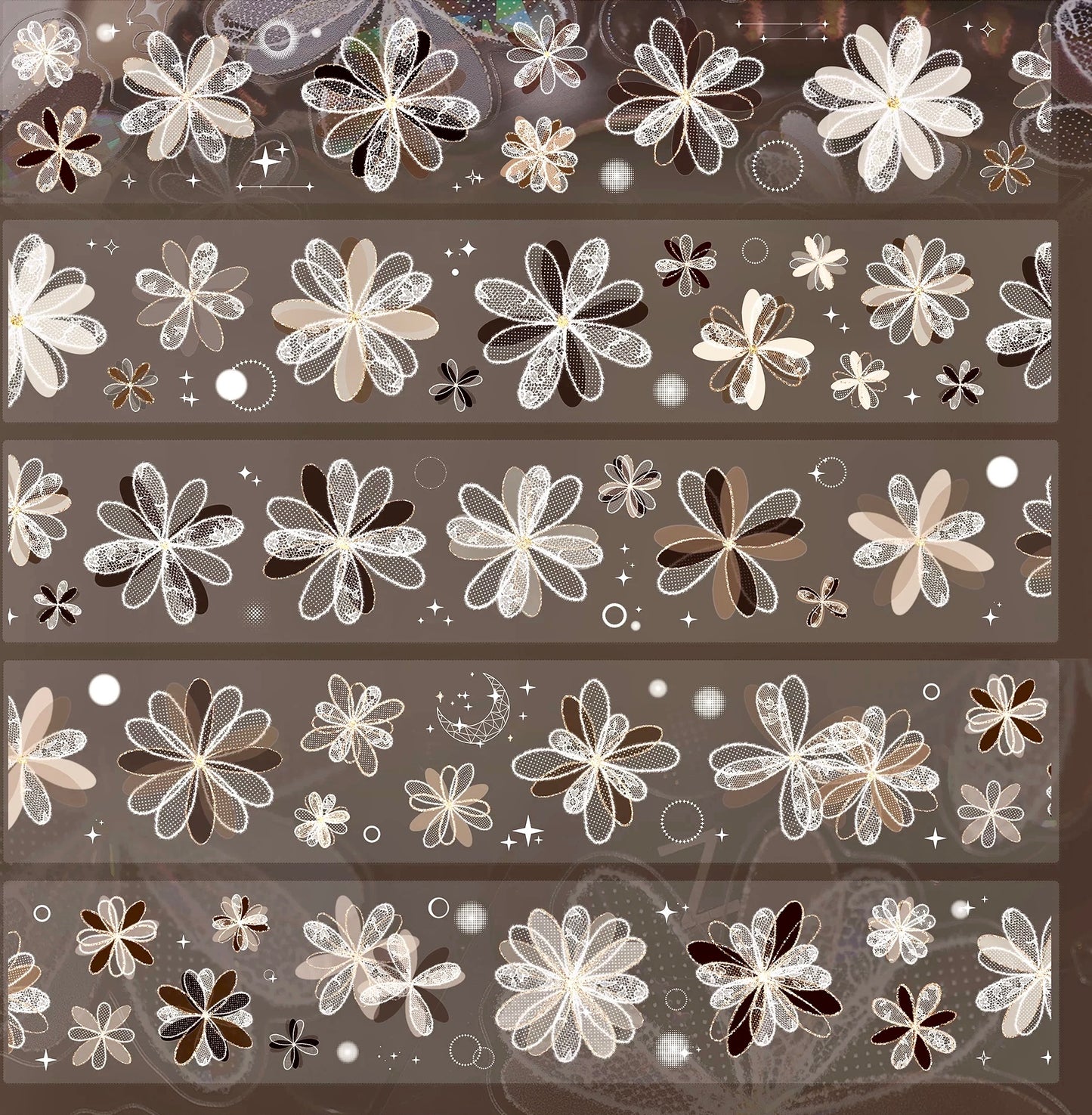 XBJia Studio - Cappuccino | Pearlescent | Kiss-cut | 4.5cm Tape | Release Paper | 6M