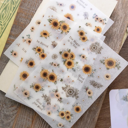 New Loidesign -  Sunflower | 3 Sheets | Rub On Sticker