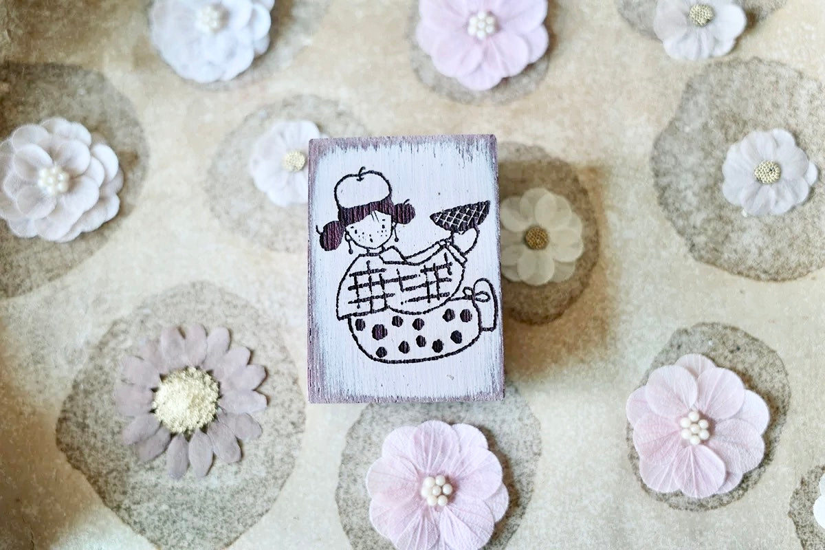 NEW! Hanen Studio X Kaia 5th Anniversary - Freckles Girl | 11pcs Rubber Stamp Set