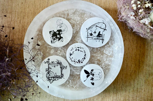 NEW! 5th Anniversary Limited Edition Hanen Studio - Floral Postmark2.0 | 5pcs STONE Rubber Stamp Set