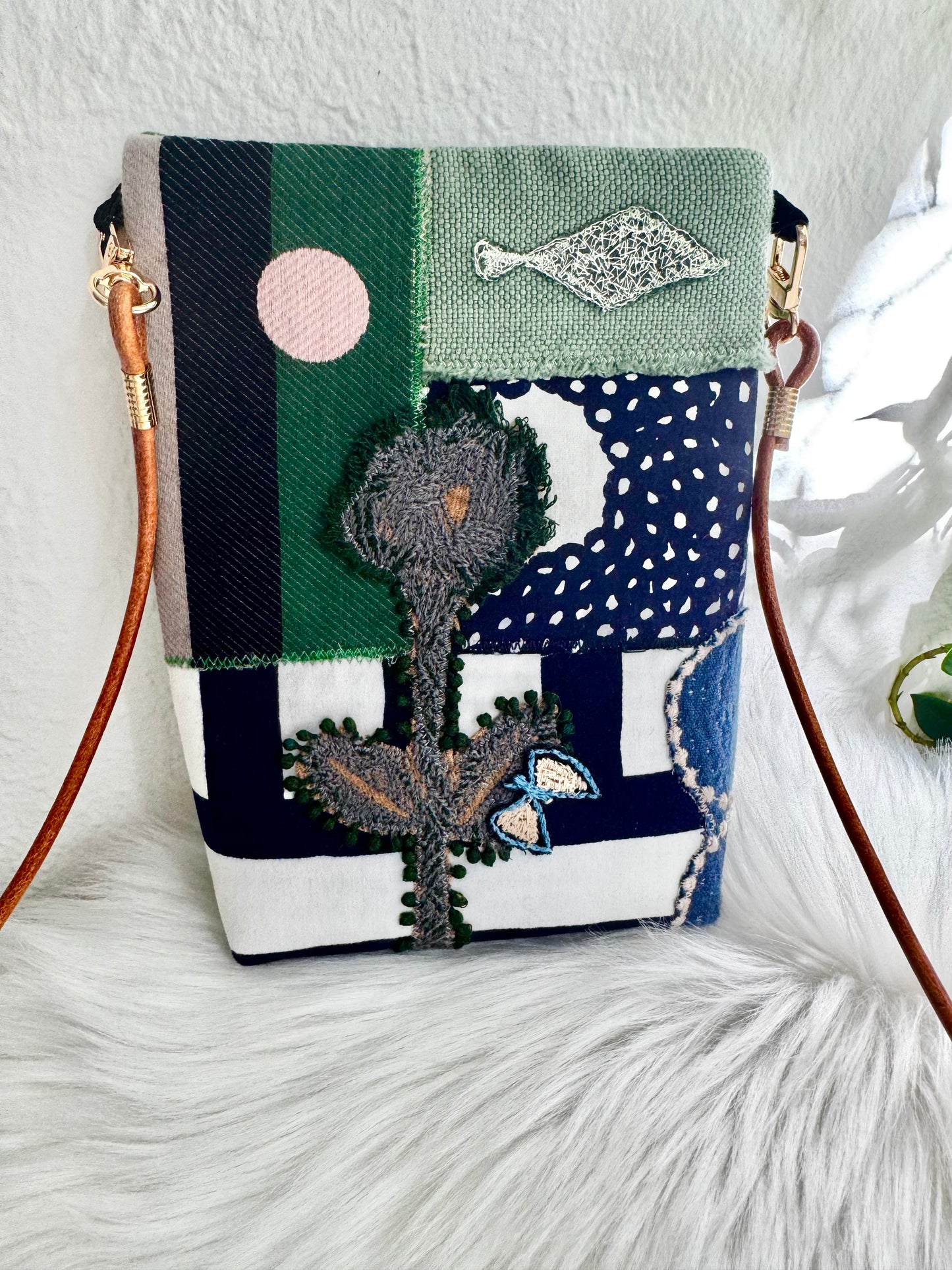 ESH Exclusive Collection - Phone Bag/ Small Crossbody Bag | Patchwork bag | Handmade Products | mina perhonen Fabric