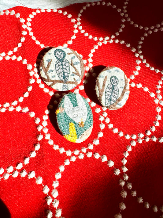 ESH Exclusive Collection - Brooch 2 | Brass Base | Handmade Products | mina perhonen Fabric