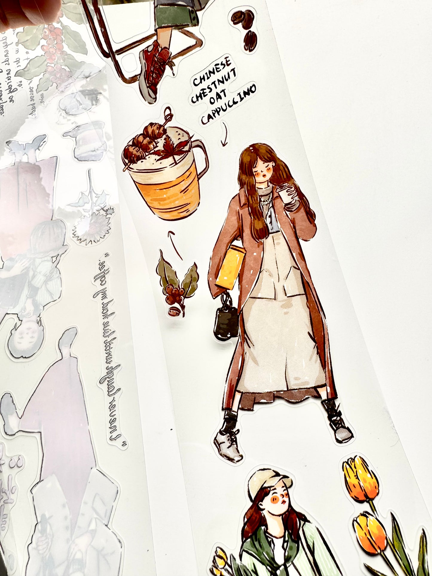 RESTOCK SOON! ZYS Studio -  Coffee Days | Kiss-cut | 6.5cm PET Tape |  Release Paper | 6M