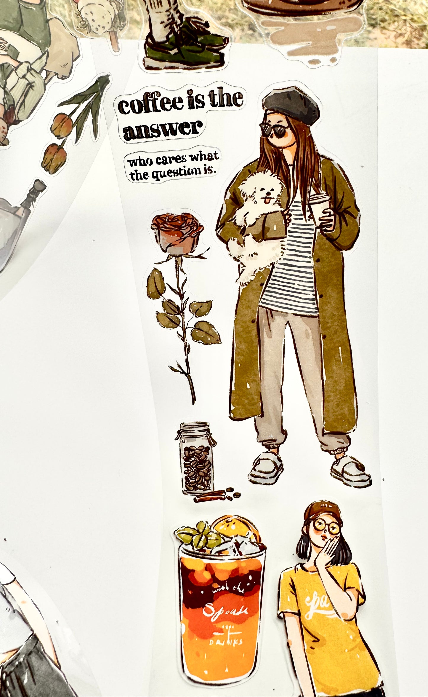 RESTOCK SOON! ZYS Studio -  Coffee Days | Kiss-cut | 6.5cm PET Tape |  Release Paper | 6M