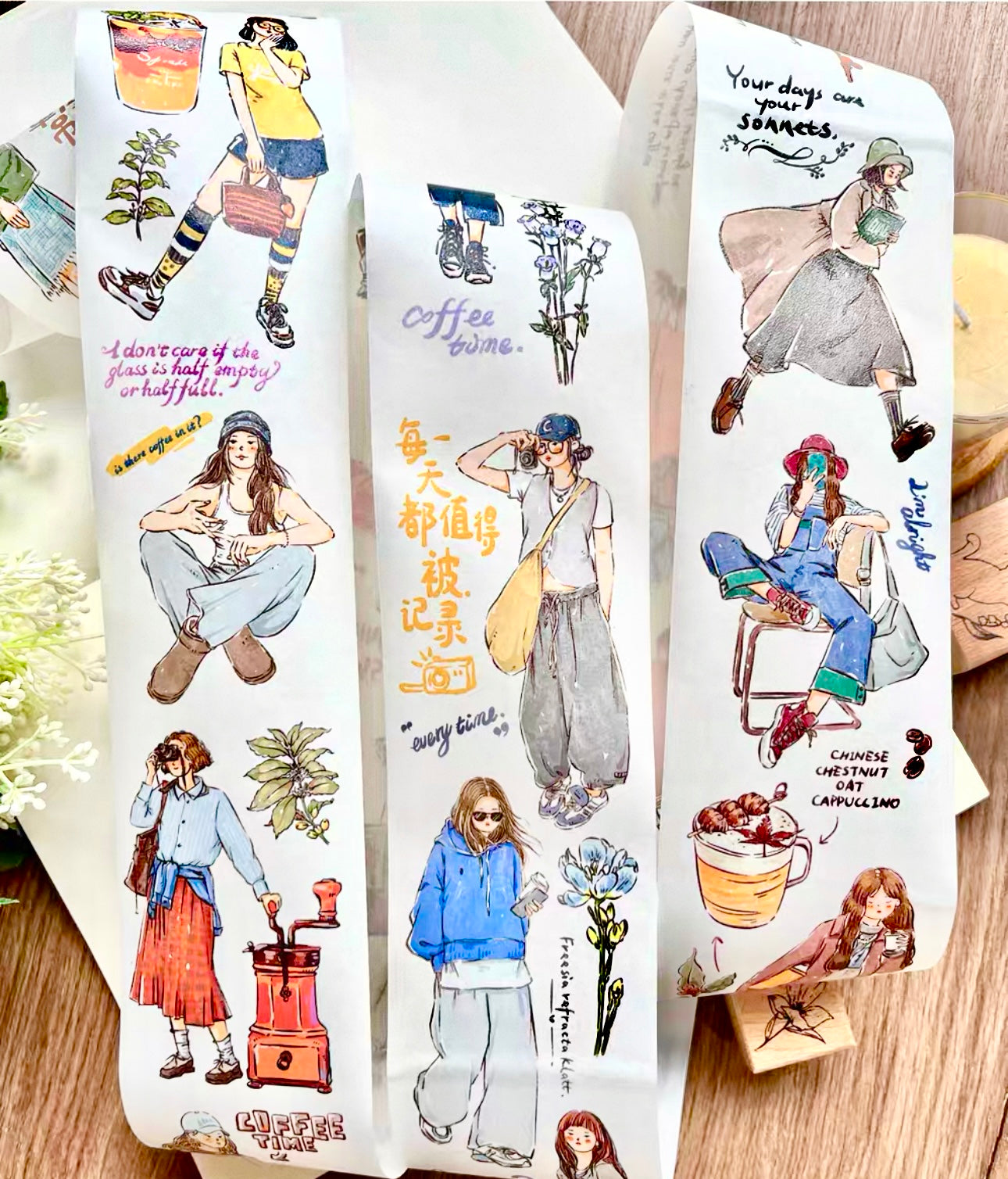 RESTOCK SOON! ZYS Studio -  Coffee Days | Kiss-cut | 6.5cm PET Tape |  Release Paper | 6M