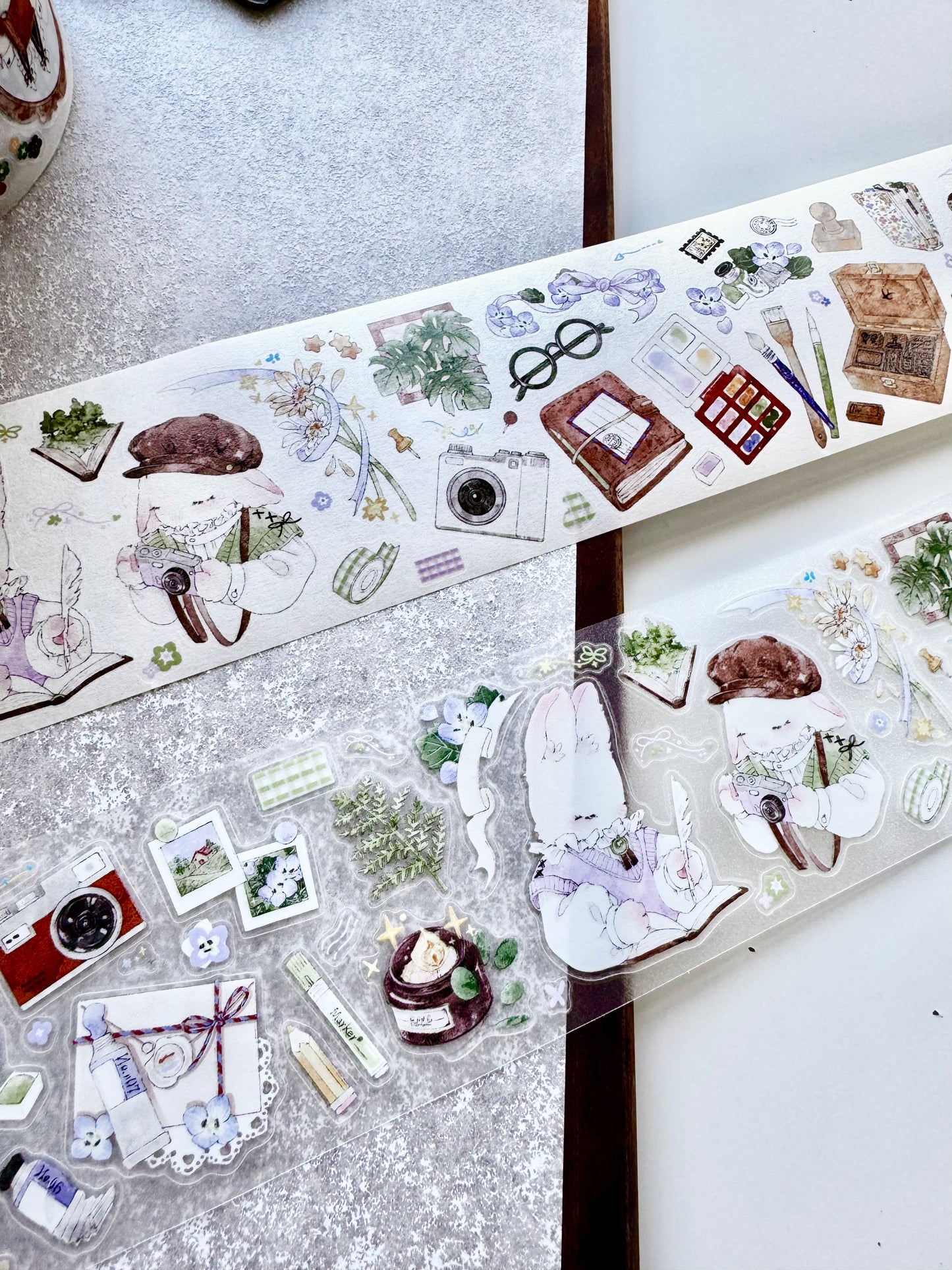 NEW! Sweet Pear Studio - Bunny Stationery Store | Kiss-cut | 5cm Glitter PET Tape | Release Paper | 5M