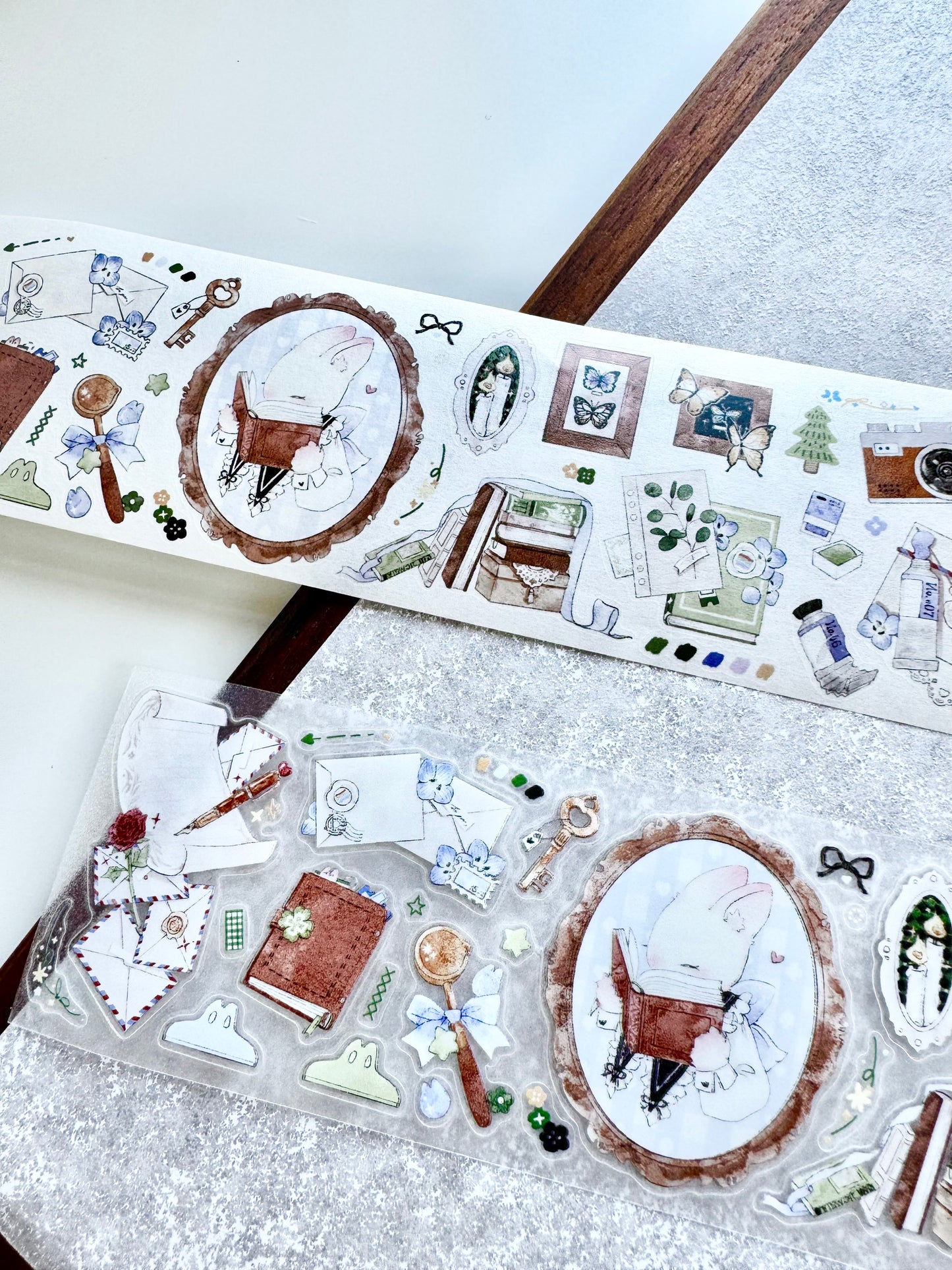 NEW! Sweet Pear Studio - Bunny Stationery Store | Kiss-cut | 5cm Glitter PET Tape | Release Paper | 5M