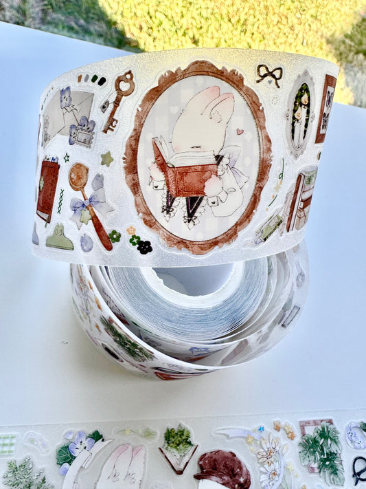 NEW! Sweet Pear Studio - Bunny Stationery Store | Kiss-cut | 5cm Glitter PET Tape | Release Paper | 5M