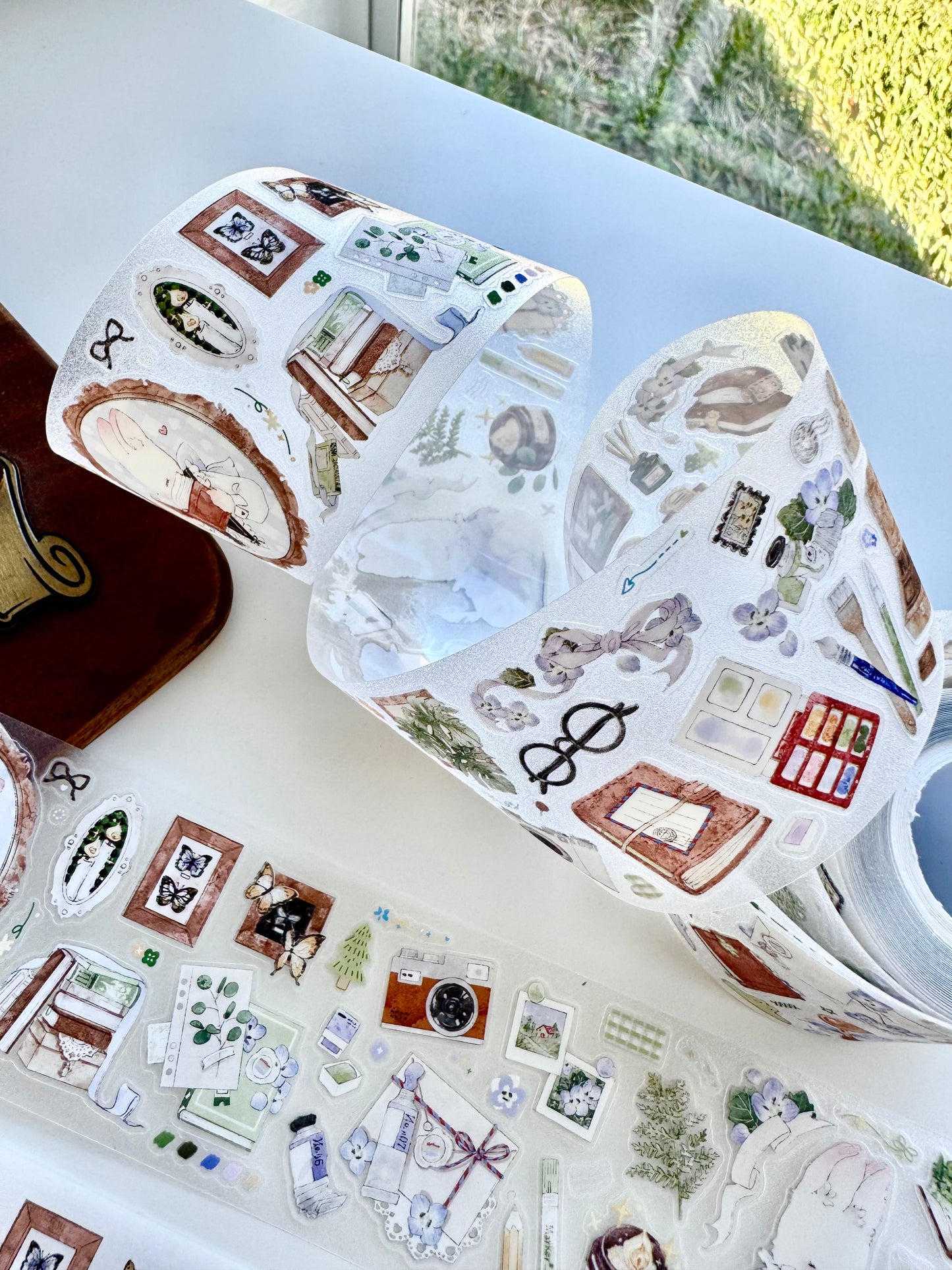 NEW! Sweet Pear Studio - Bunny Stationery Store | Kiss-cut | 5cm Glitter PET Tape | Release Paper | 5M