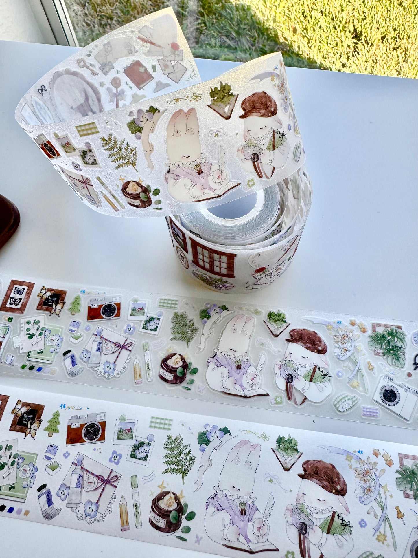 NEW! Sweet Pear Studio - Bunny Stationery Store | Kiss-cut | 5cm Glitter PET Tape | Release Paper | 5M