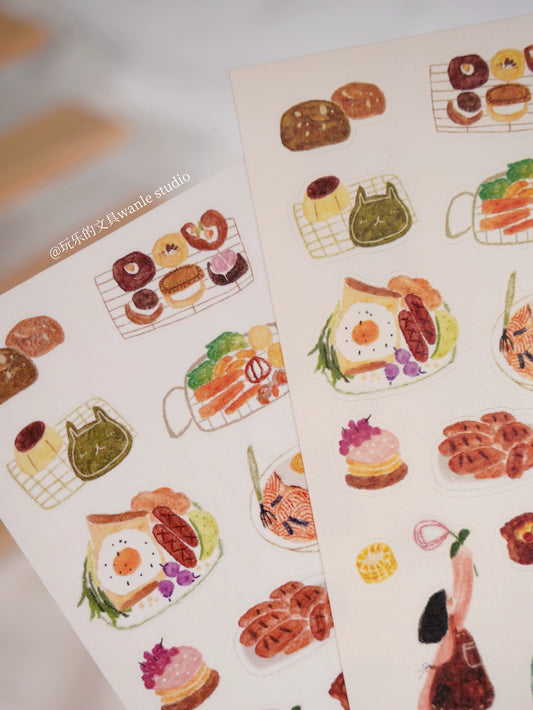 NEW! Wanle Studio (Wongyuanle) - Vol.8 Yummy Food | Die Cut | 2 Sheets Sticker