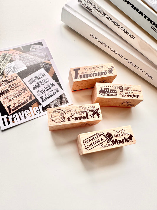 RARE TO FIND - Traveler | 4pcs Rubber Stamp set