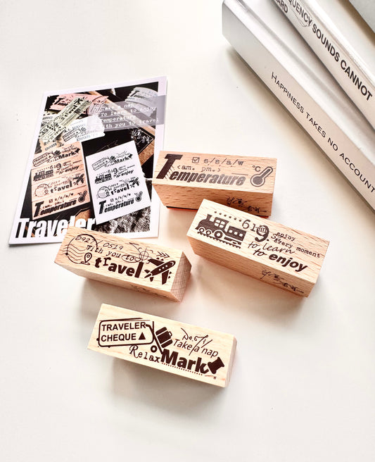 RARE TO FIND - Traveler | 4pcs Rubber Stamp set